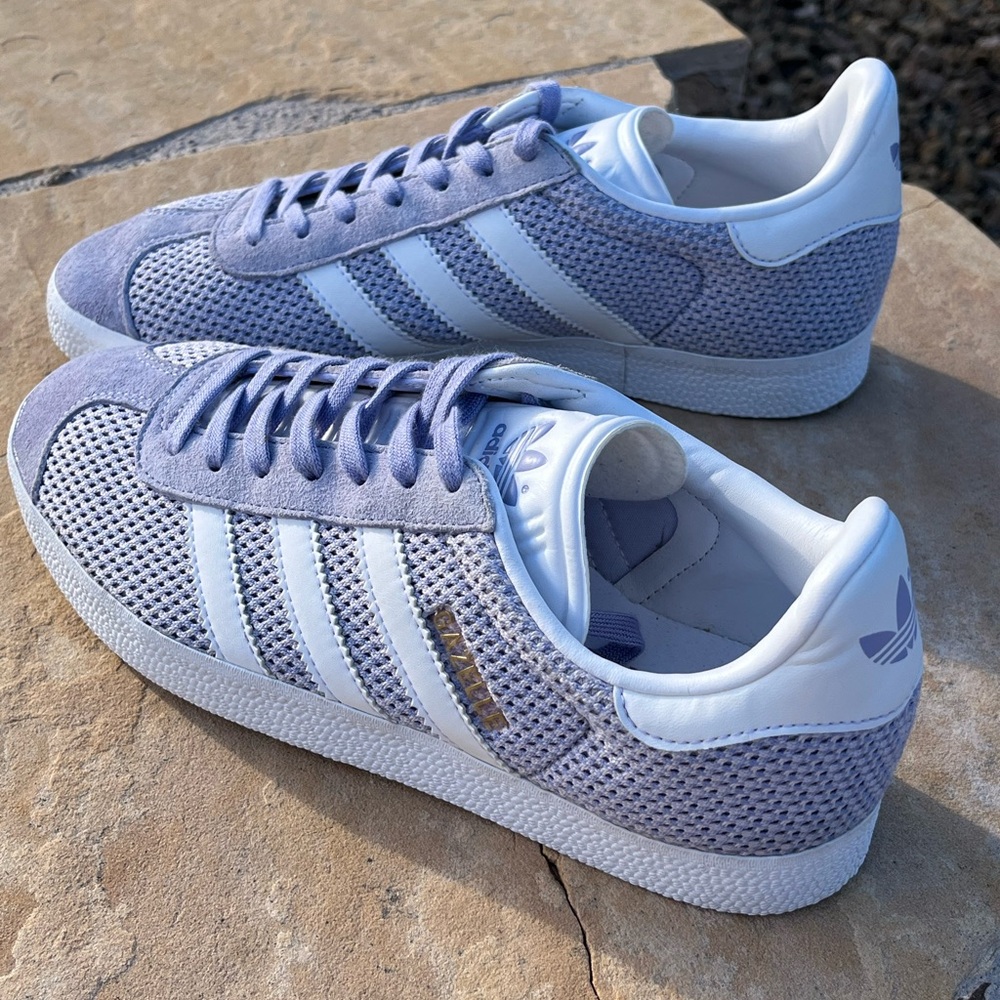 Adidas Gazelle Lavender and White Trainers - Picture 7 of 8